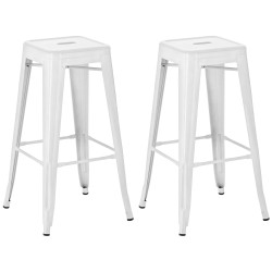 Juego de 2 taburetes de bar Joshua blancos
