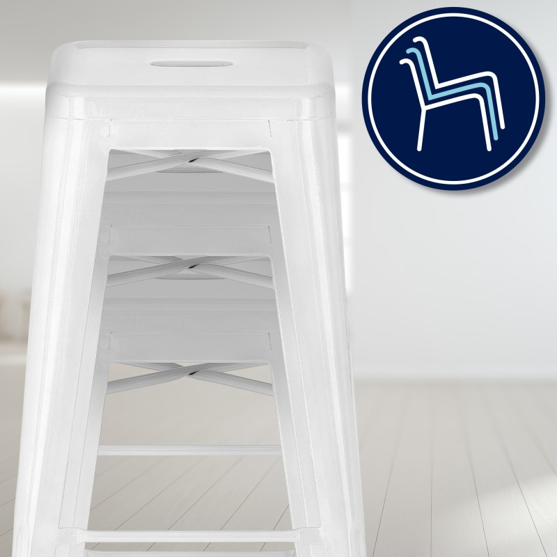 Juego de 2 taburetes de bar Joshua blancos