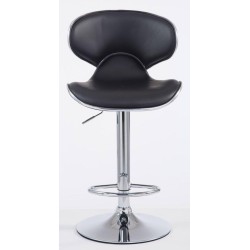 Juego de 2 taburetes de bar Las Vegas V2 en piel sintética cromada negra