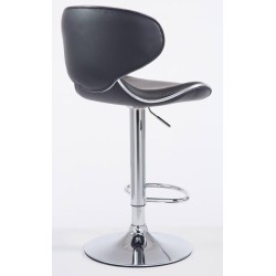 Juego de 2 taburetes de bar Las Vegas V2 en piel sintética cromada negra