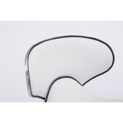 Juego de 2 taburetes de bar Las Vegas V2 en piel sintética cromada blanca