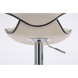 Juego de 2 taburetes de bar Las Vegas V2 en piel sintética color crema cromado