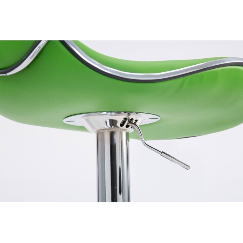 Juego de 2 taburetes de bar Las Vegas V2 en piel sintética verde cromada