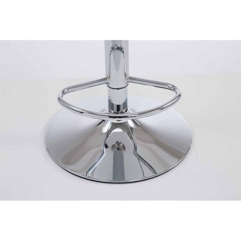 Juego de 2 taburetes de bar Las Vegas V2 en piel sintética cromada, rojo burdeos