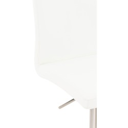 Taburete de bar Cádiz, imitación de cuero, acero inoxidable blanco