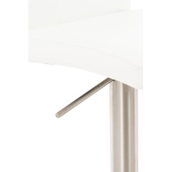 Taburete de bar Cádiz, imitación de cuero, acero inoxidable blanco