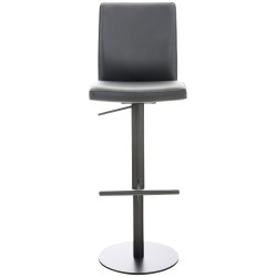 Taburete de bar Cadiz, cuero sintético negro