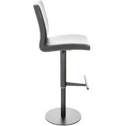 Taburete de bar Cadiz, cuero sintético negro