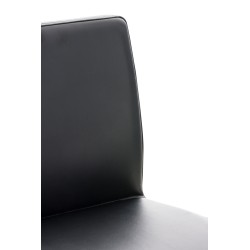 Taburete de bar Cadiz, cuero sintético negro