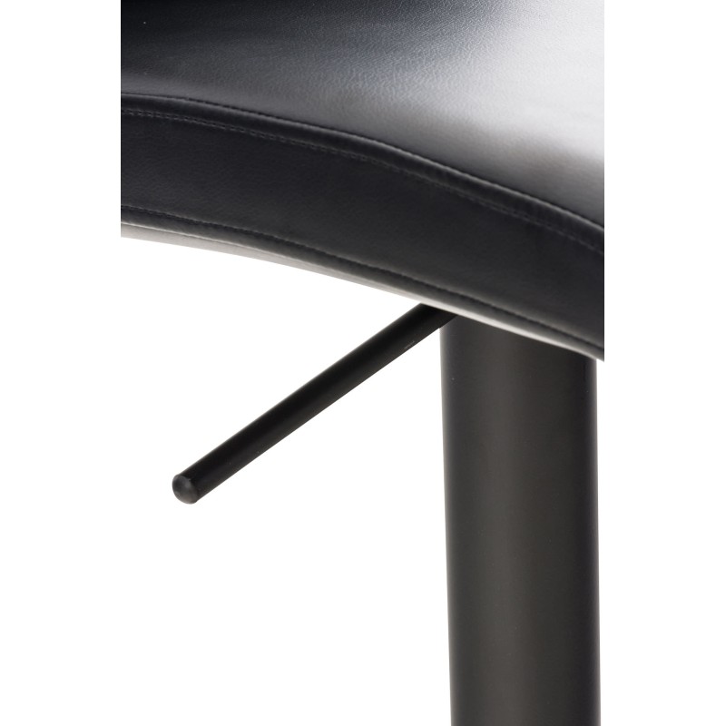 Taburete de bar Cadiz, cuero sintético negro