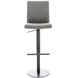 Taburete de bar Cadiz, piel sintética negra y gris