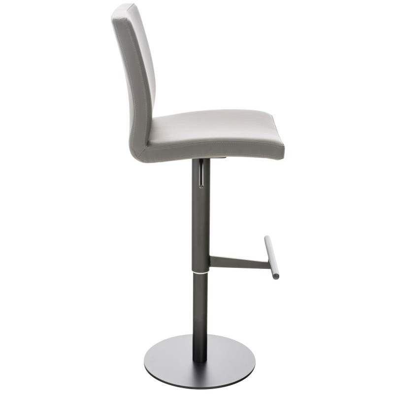 Taburete de bar Cadiz, piel sintética negra y gris