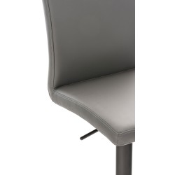 Taburete de bar Cadiz, piel sintética negra y gris