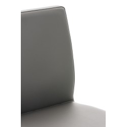 Taburete de bar Cadiz, piel sintética negra y gris