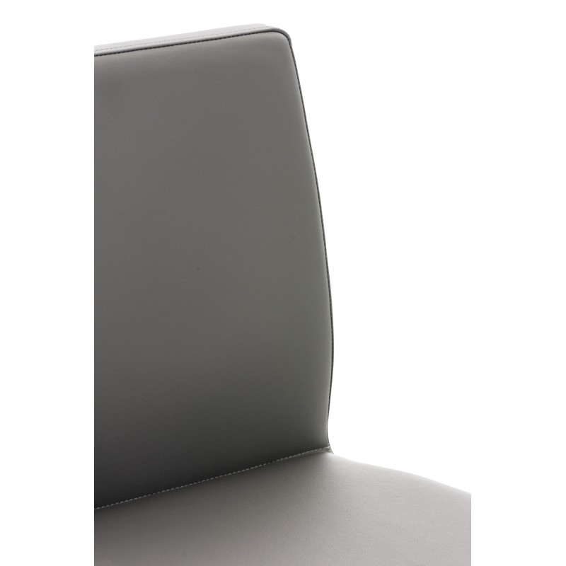 Taburete de bar Cadiz, piel sintética negra y gris