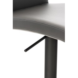Taburete de bar Cadiz, piel sintética negra y gris