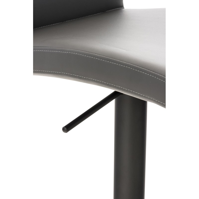 Taburete de bar Cadiz, piel sintética negra y gris