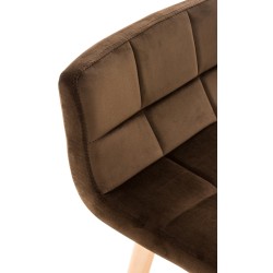 Taburete de bar Lincoln de terciopelo marrón