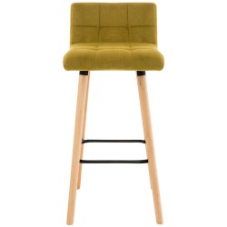 Taburete de bar Lincoln de terciopelo amarillo