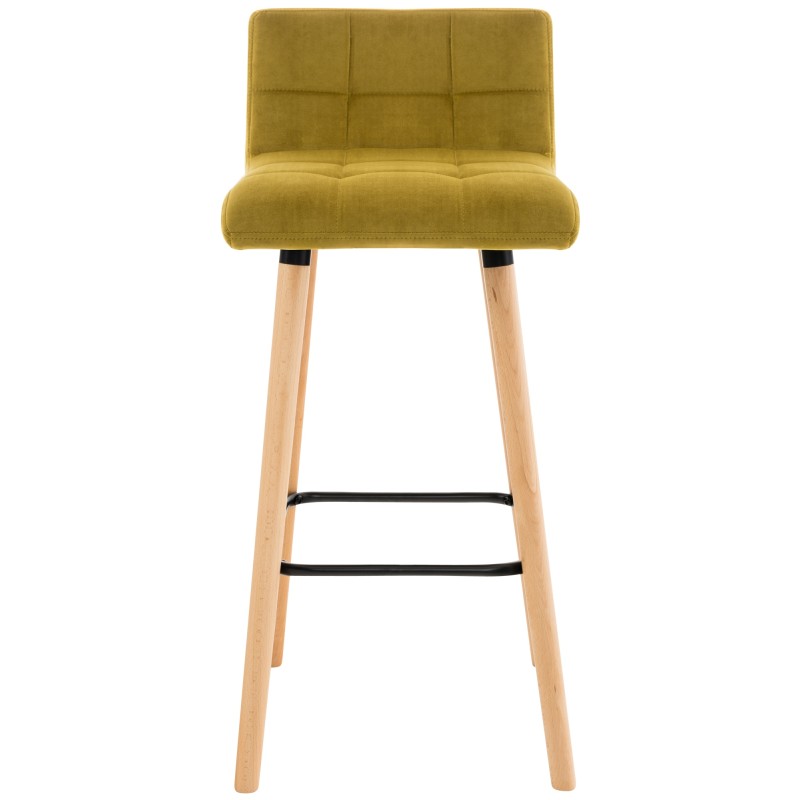Taburete de bar Lincoln de terciopelo amarillo