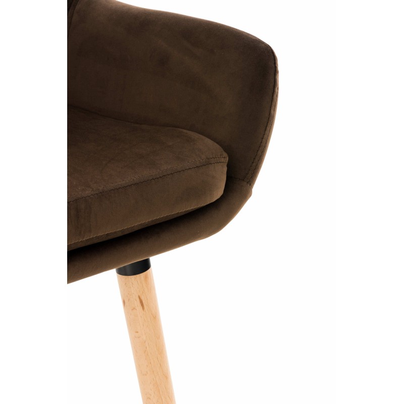 Taburete de bar Grant en terciopelo marrón