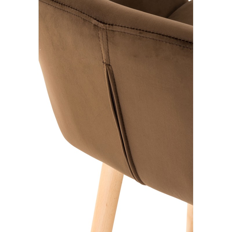 Taburete de bar Grant en terciopelo marrón