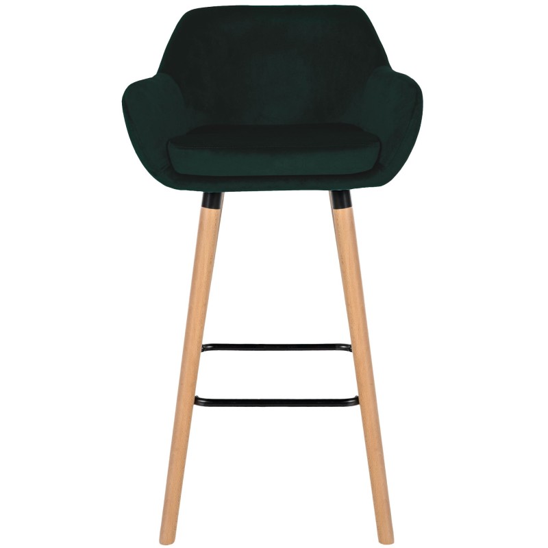 Taburete de bar Grant en terciopelo verde