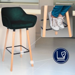 Taburete de bar Grant en terciopelo verde