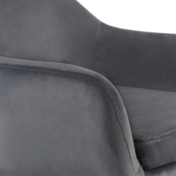 Taburete de bar Grant en terciopelo gris