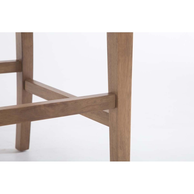 Juego de 2 taburetes de bar Louise, tapizados en tela antigua color crema claro.