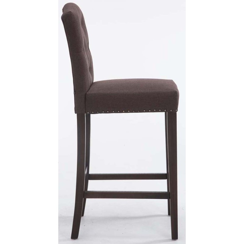 Juego de 2 taburetes de bar Louise, tapizados en tela, estilo marrón antiguo