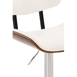 Taburete de bar Sarnia en piel sintética nogal/blanca