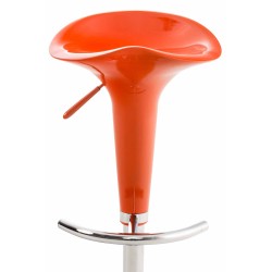 Juego de 2 taburetes de bar color naranja con forma de silla de montar