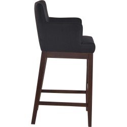 Taburete de bar Laredo, tela negra vintage