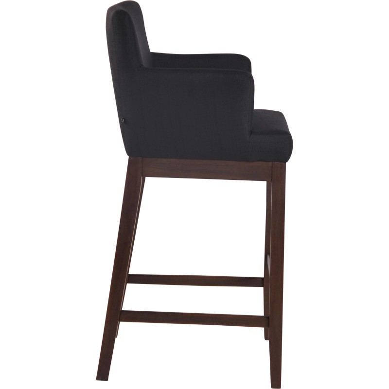 Taburete de bar Laredo, tela negra vintage