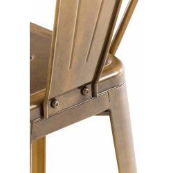 Juego de 4 taburetes de bar Aiden dorados