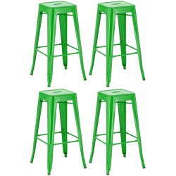 Juego de 4 taburetes de bar Joshua verdes