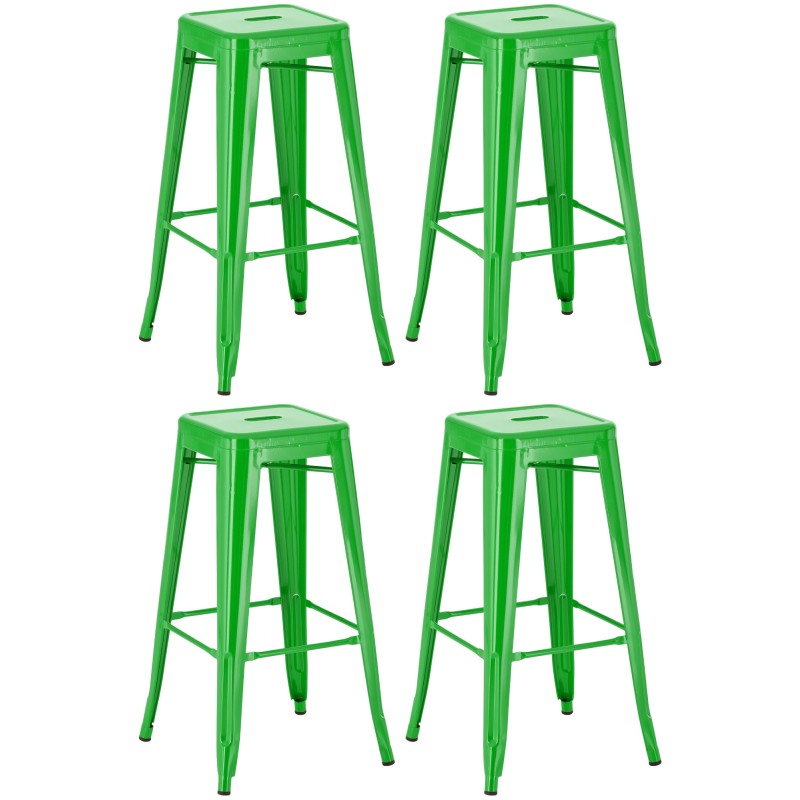 Juego de 4 taburetes de bar Joshua verdes