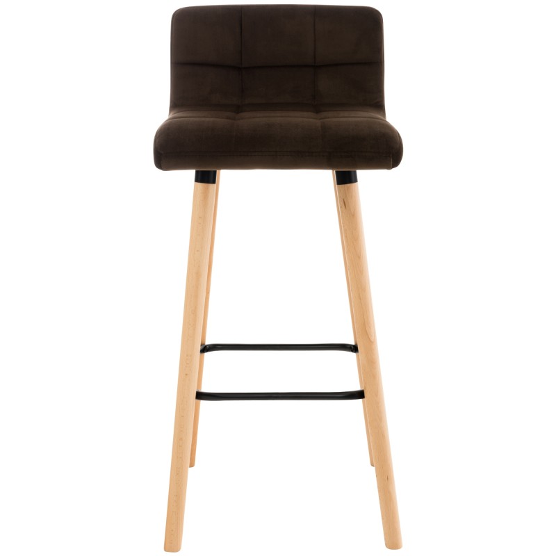 Juego de 2 taburetes de bar Lincoln en terciopelo marrón