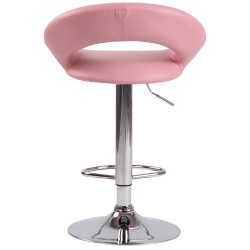 Taburete de bar Olinda, piel sintética, rosa cromado