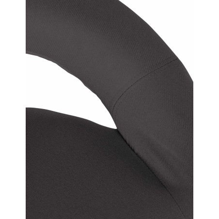 Taburete de bar Olinda, tapizado en tela, cromado gris oscuro