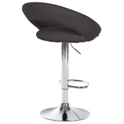 Taburete de bar Olinda, tapizado en tela, cromado gris oscuro