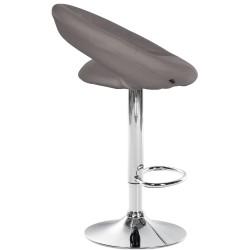Taburete de bar Olinda, tapizado en tela, cromado gris