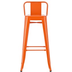 Juego de 4 taburetes de bar Mason de color naranja