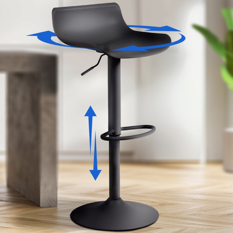 Juego de 2 taburetes de bar Aveiro negros