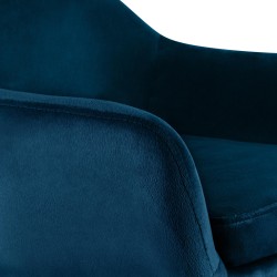 Juego de 2 taburetes de bar Grant en terciopelo azul