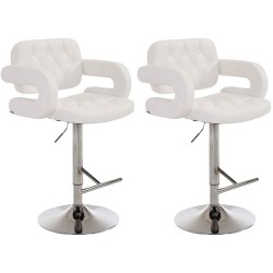 Juego de 2 taburetes de bar blancos Dublin C