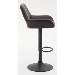 Juego de 2 taburetes de bar Braga, de piel sintética, en negro y marrón