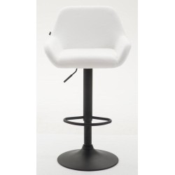 Juego de 2 taburetes de bar Braga, imitación piel, blanco y negro