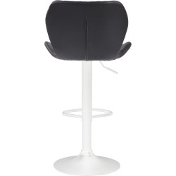 taburete de bar de corcho blanco y negro y piel sintética